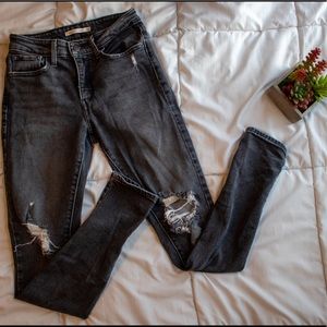 Black Levi ripped skinny jeans